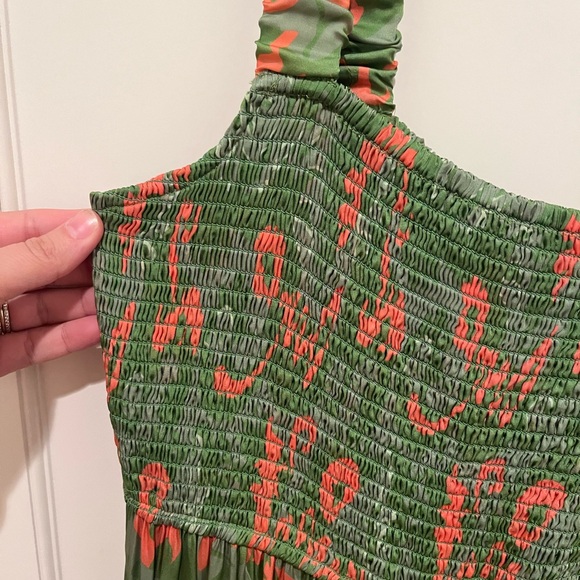 Cleobella Green & Coral Floral Tiered Maxi Dress - Picture 7 of 7